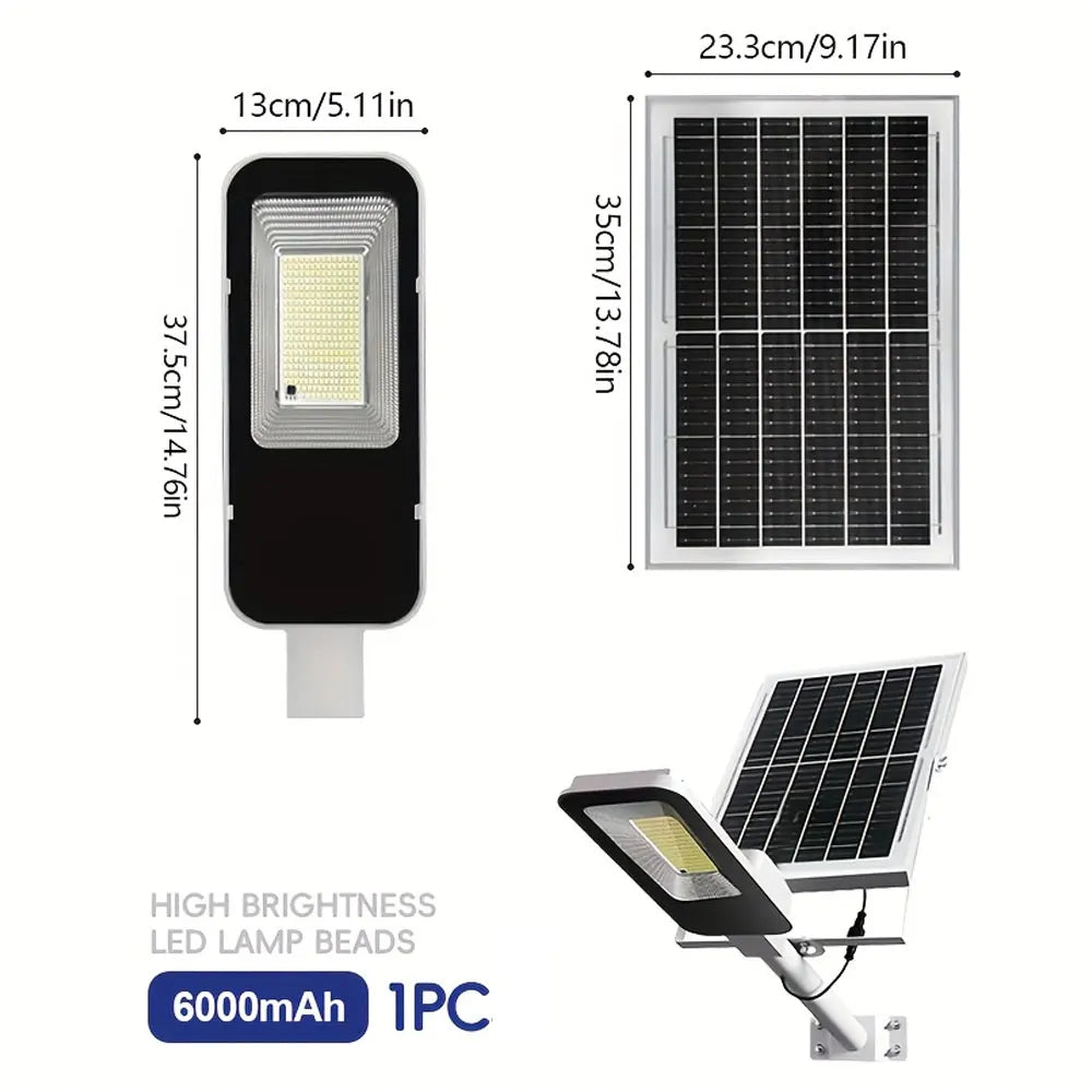 4 sets of outdoor waterproof solar lamps, 6000mAh solar street lamps, suitable for outdoor lighting from dusk to dawn