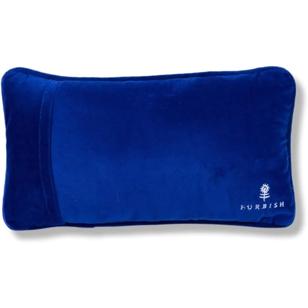 Decorative Needlepoint Throw Pillow - 8 x 14 Inches - Embroidered Accent Pillow for Furniture