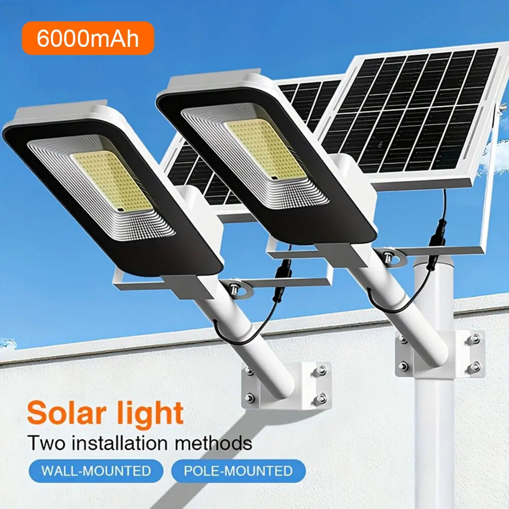 4 sets of outdoor waterproof solar lamps, 6000mAh solar street lamps, suitable for outdoor lighting from dusk to dawn