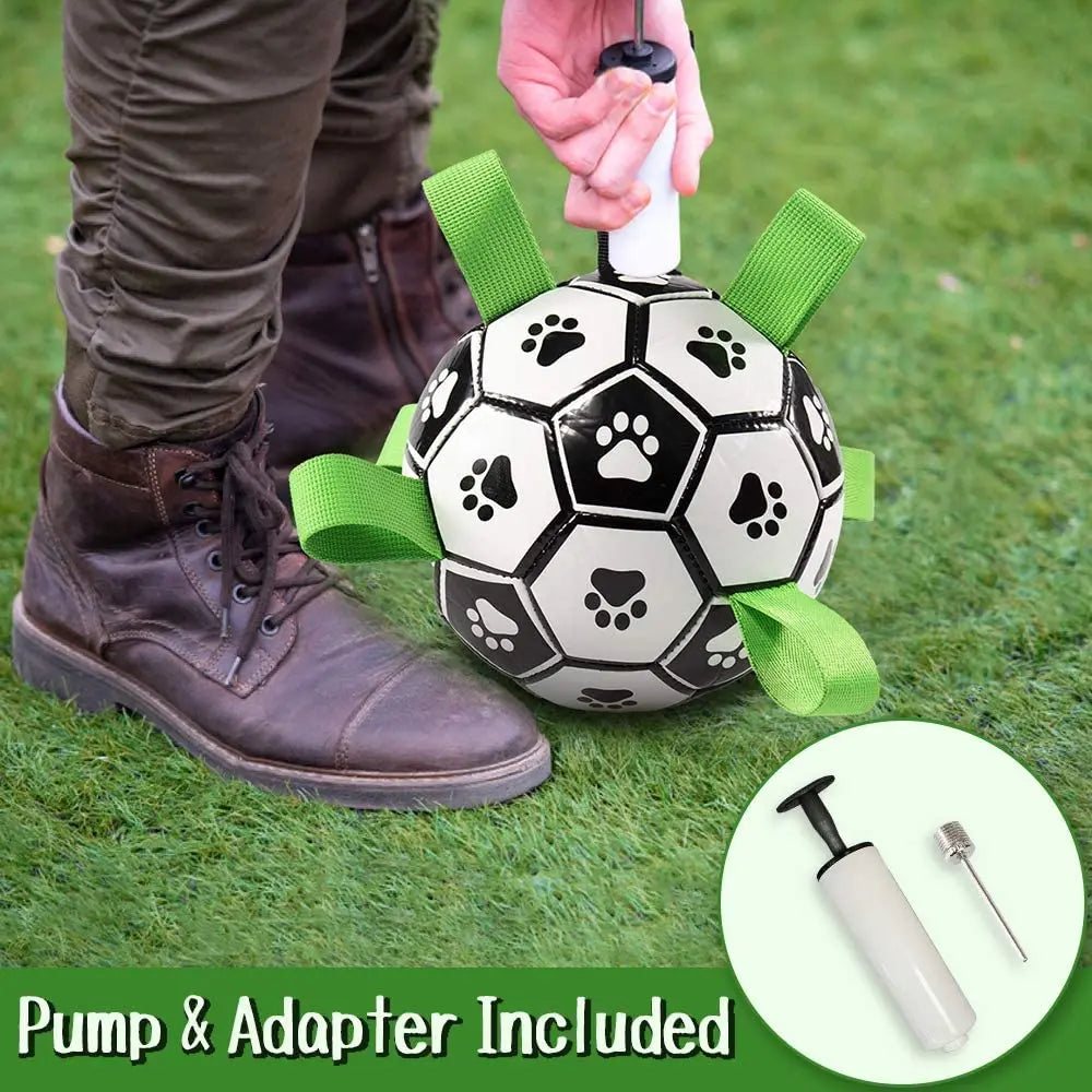 Dog Toy Interactive Pet Football Toys with Grab Tabs Dog Outdoor training Soccer Pet Bite Chew Balls for Dog accessories