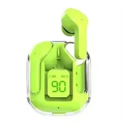 Transparent Wireless Earbuds with LED Display, ENC Noise Cancelling, HiFi Stereo Sound, Mini Charging Case, Sports Earphones