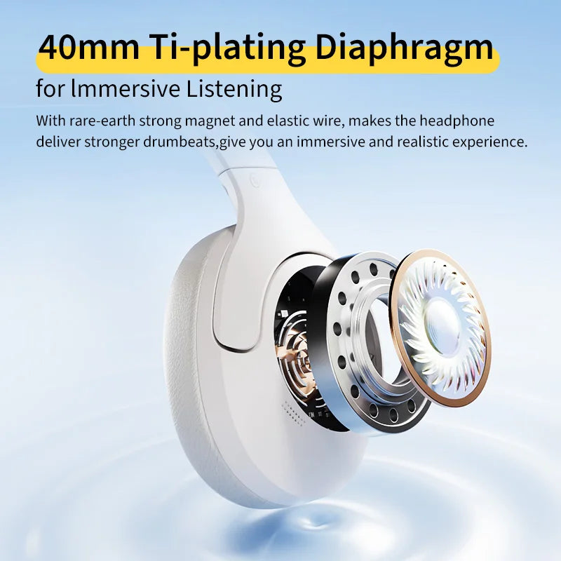 H3 Lite ANC Wireless Headphones Bluetooth 5.3 Active Noise Cancelling Over Ear Headset 40mm Driver HiFi Sound Earphones