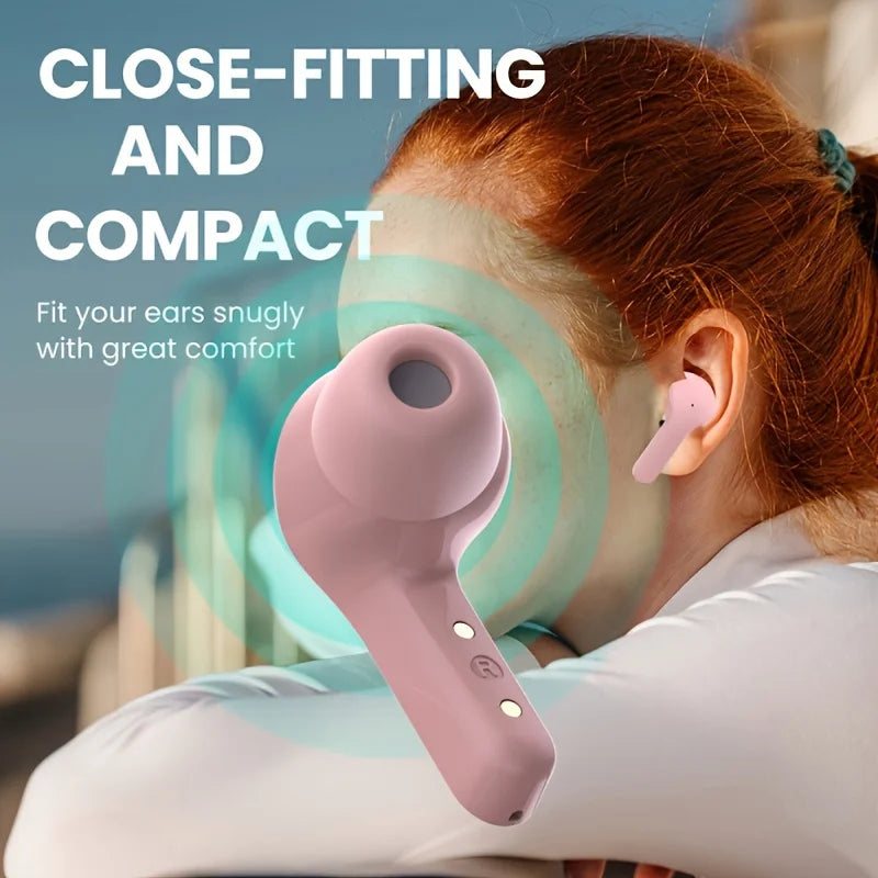 Transparent Wireless Earbuds with LED Display, ENC Noise Cancelling, HiFi Stereo Sound, Mini Charging Case, Sports Earphones