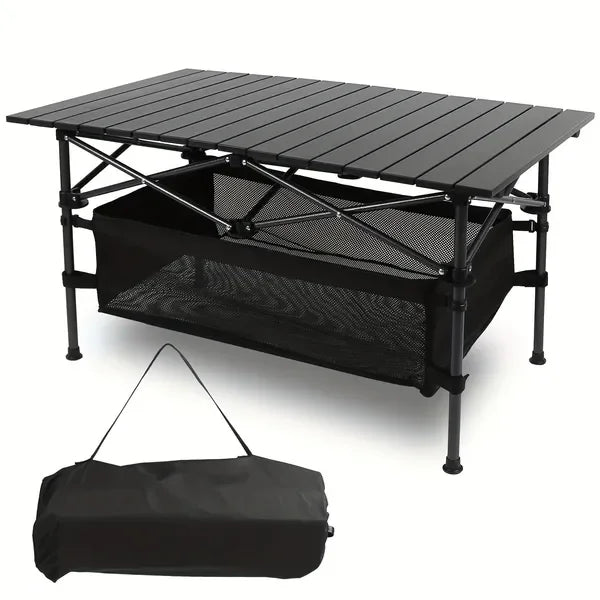 Roll-up Ultra Compact Portable Lightweight Beach Table, Large Storage, Carry Bag, for Camping, Picnic, Travel