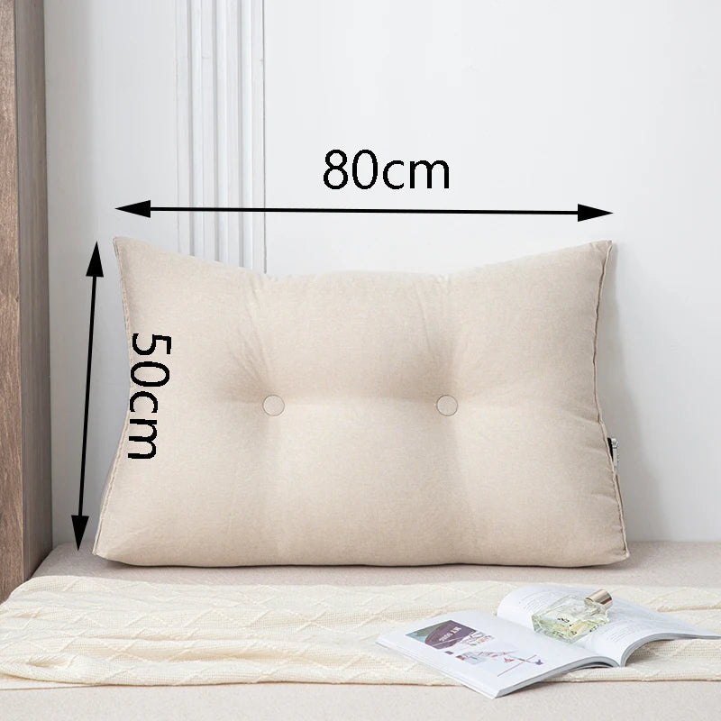 Wedge Pillow Small Triangular Headboard Bed Reading Backrest Back Support Long Pillow with Removable Cover for Dorm Room