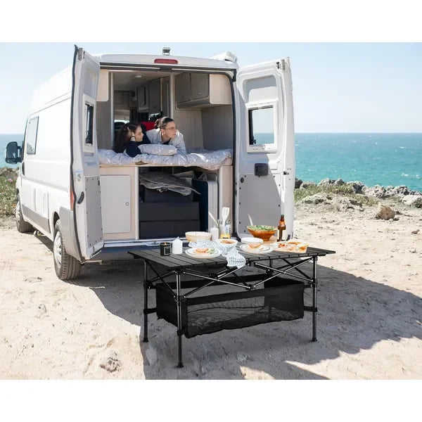 Roll-up Ultra Compact Portable Lightweight Beach Table, Large Storage, Carry Bag, for Camping, Picnic, Travel