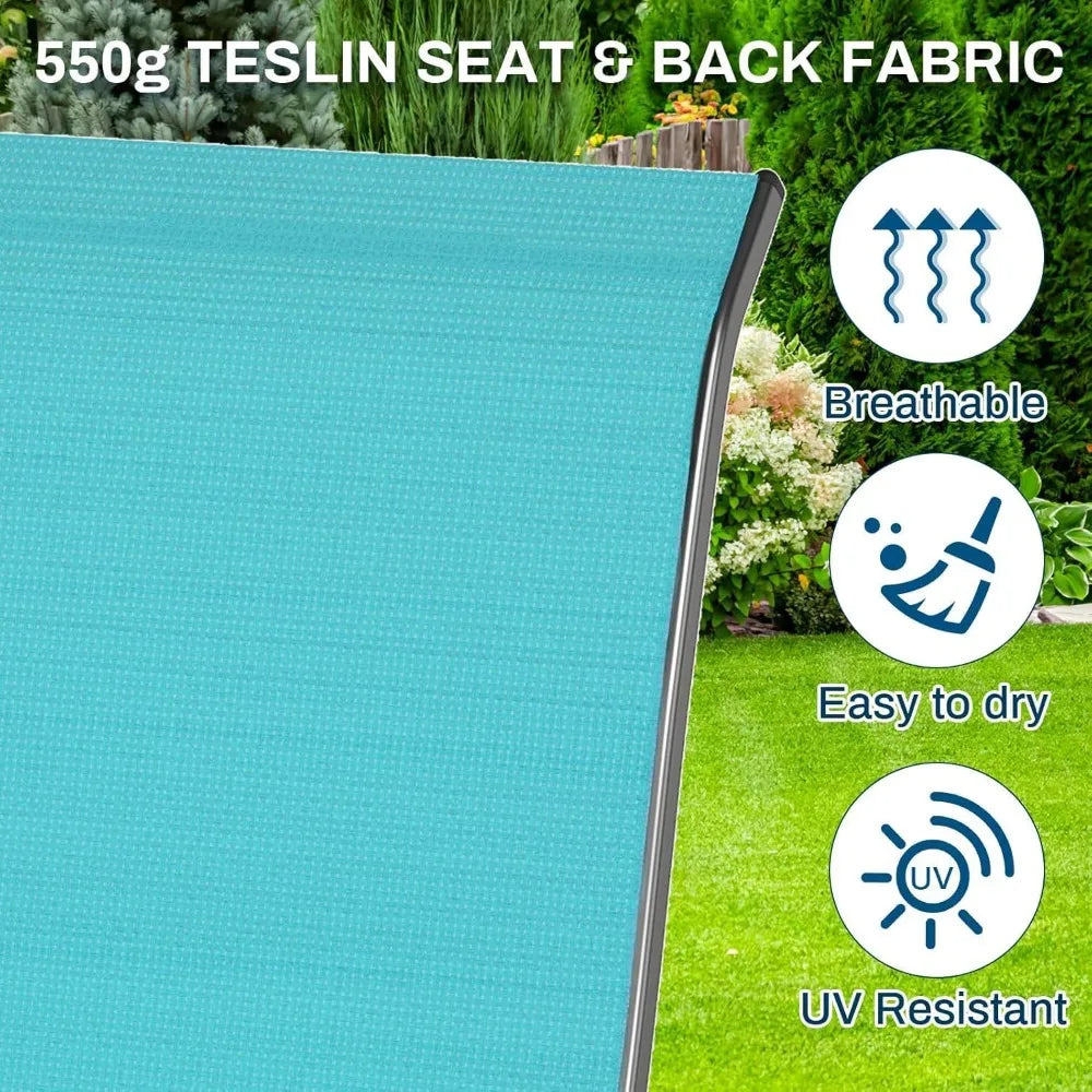 patio dining chairs, stackable all weather teslin chair, heavy duty outdoor breathable chairs set, w/armrests, upgraded chair f