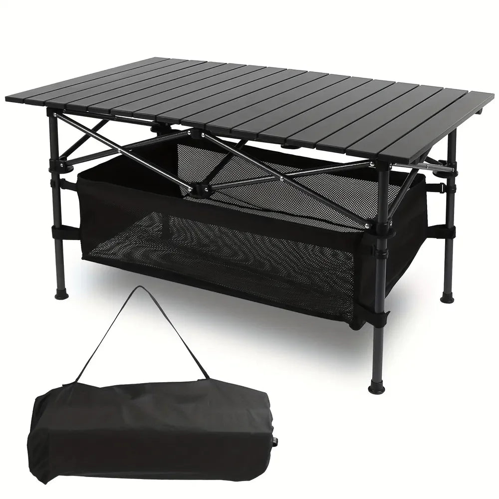 Roll-up Ultra Compact Portable Lightweight Beach Table, Large Storage, Carry Bag, for Camping, Picnic, Travel