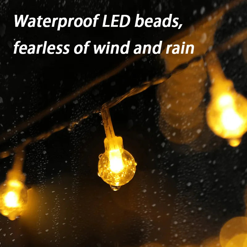 3m Waterproof LED Bubble Ball String Lights (118.11in) - Warm White Crystal Globe Fairy Lights, Weather-Resistant for Garden