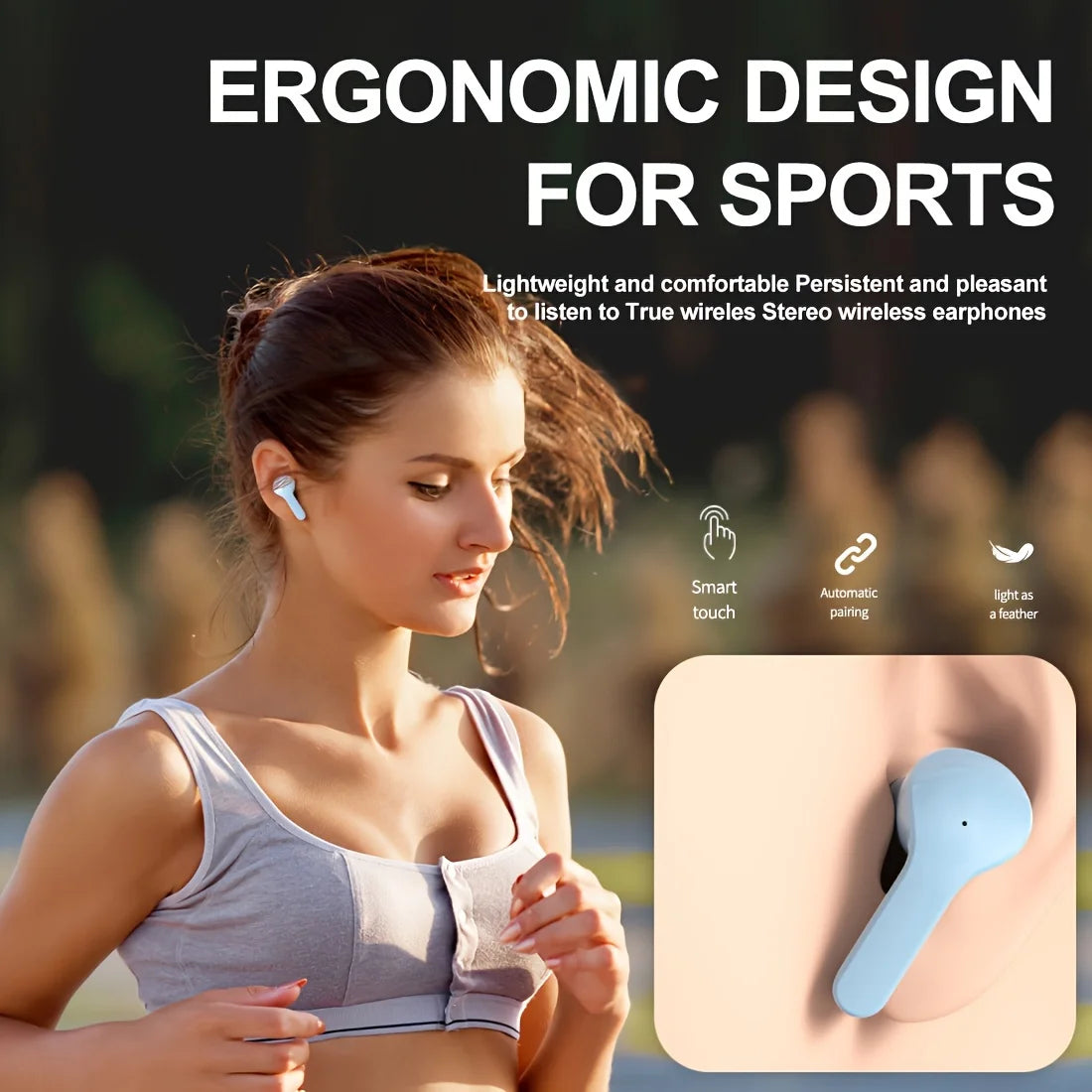 Transparent Wireless Earbuds with LED Display, ENC Noise Cancelling, HiFi Stereo Sound, Mini Charging Case, Sports Earphones